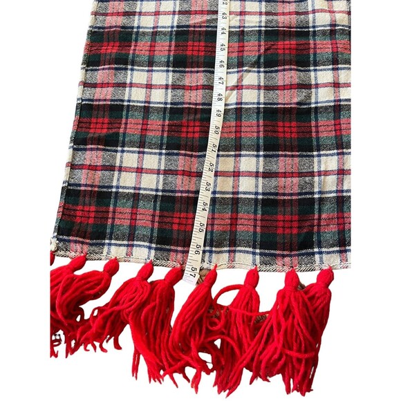 Vintage Ben Goodman 55% Wool Scarf - Plaid with Tassels - Unisex - Picture 3 of 6
